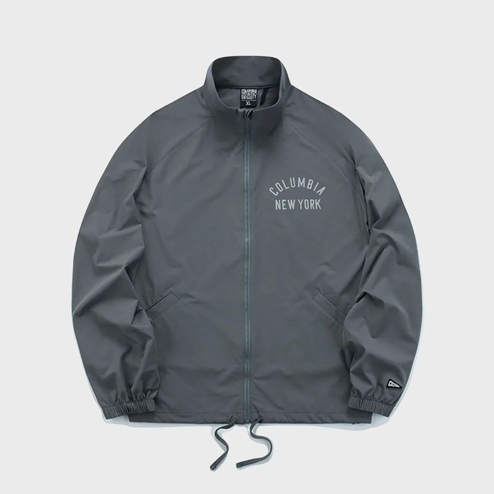 CU NY OVERFIT NYLON ZIP-UP JACKET 炭灰色