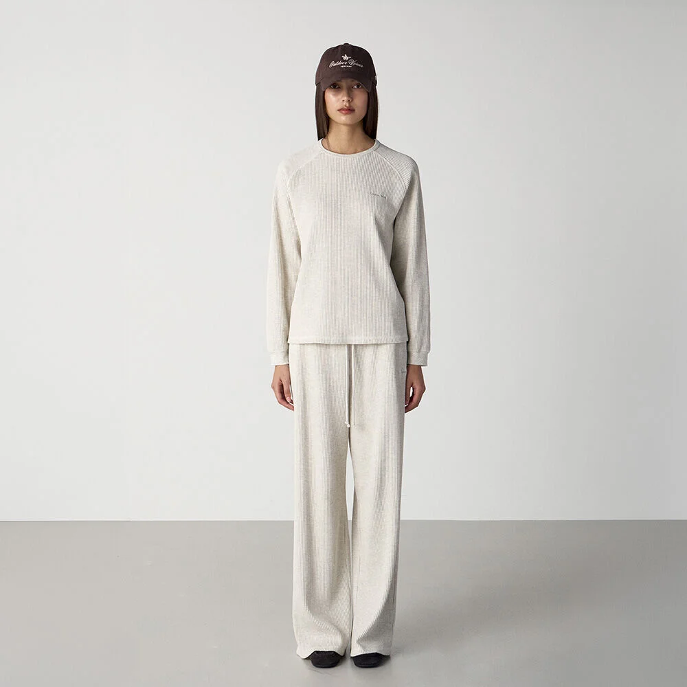 (W)WAFFLE LOUNGE PANTS (OATMEAL)