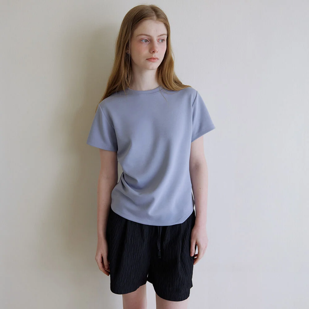 Side-tuck essential T-shirt _Blue