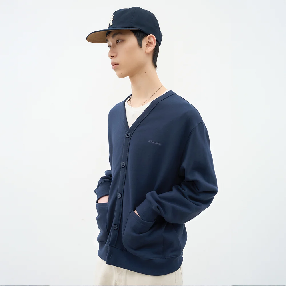 Zely V領 開衫 海軍藍