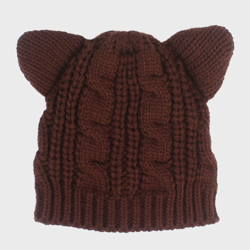 Bear Twist Knit Brown Beanie 小熊冷帽