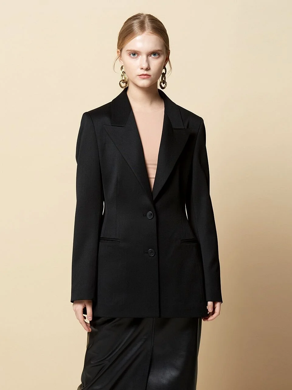 HOURGLASS WOOL JACKET BLACK