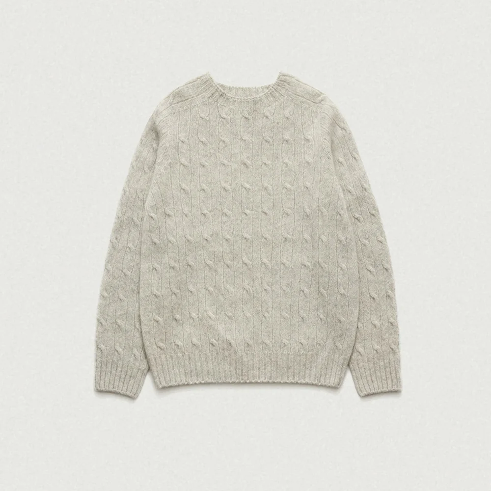 Oversized Shaggy Dog Knit Sweater_Grey