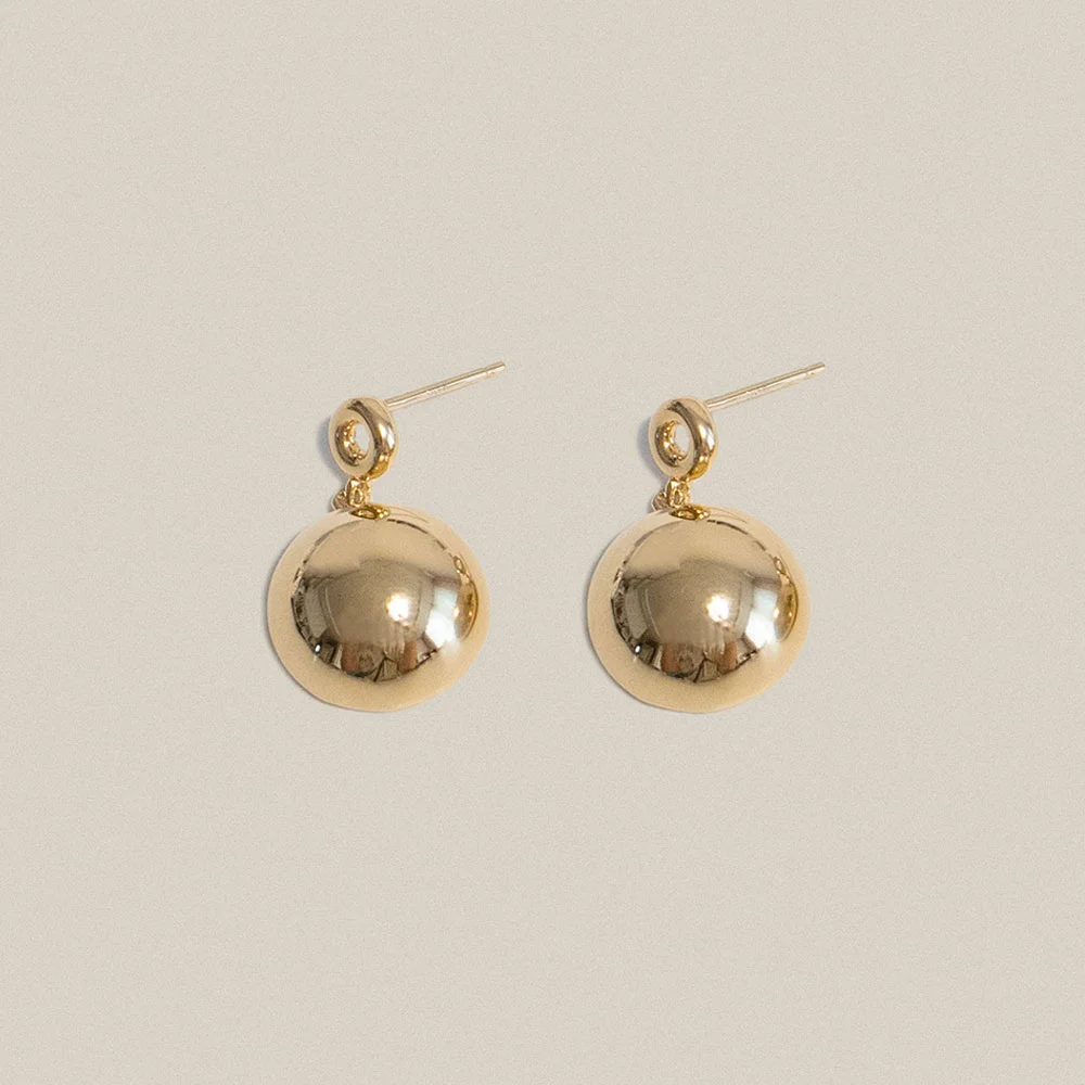 Mirror Dome Earrings Gold