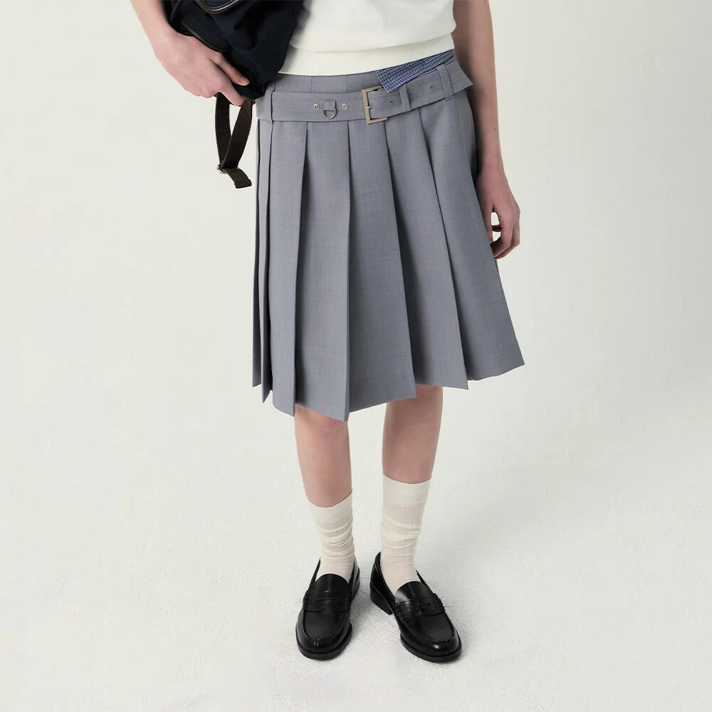 YORK PLEATS SKIRT (LIGHT GREY)