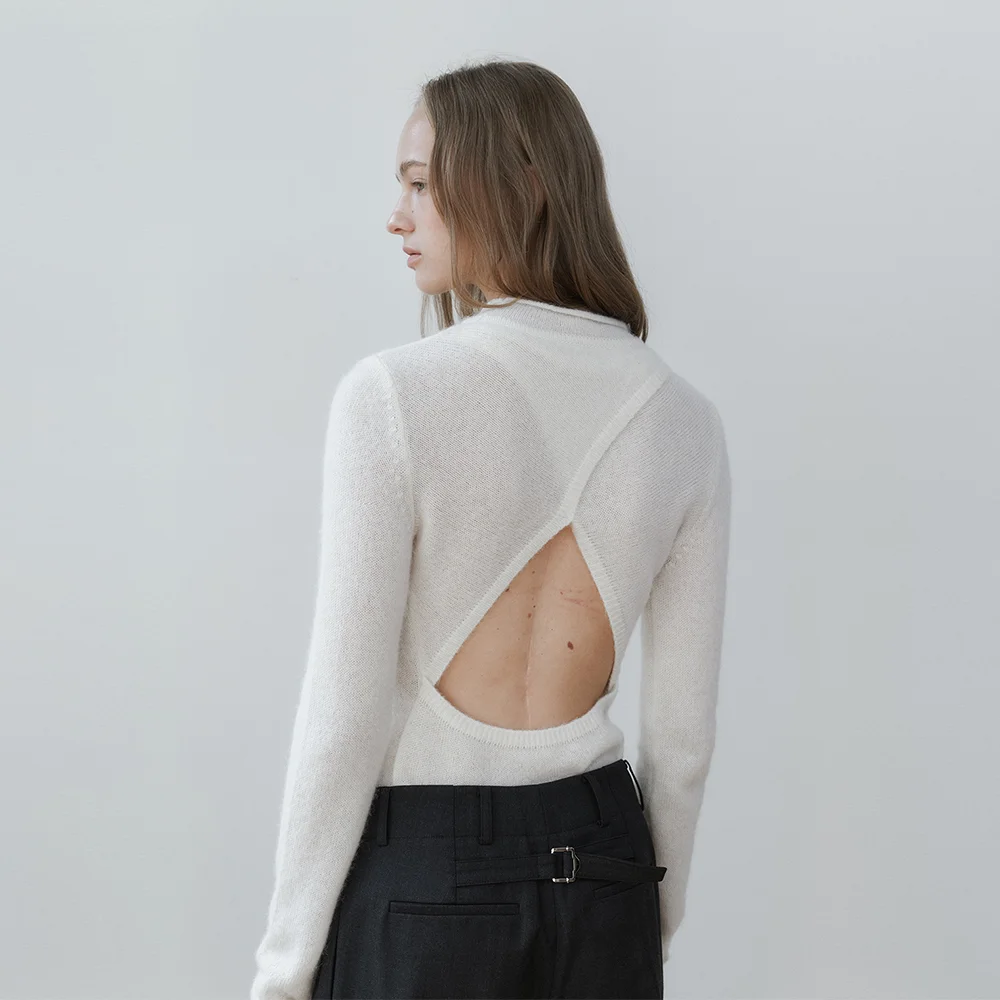 Manon back Slit Knit (Ivory)
