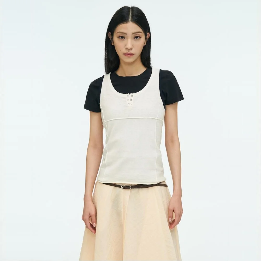 Henry Neck Tank Top White (AG635UA021)