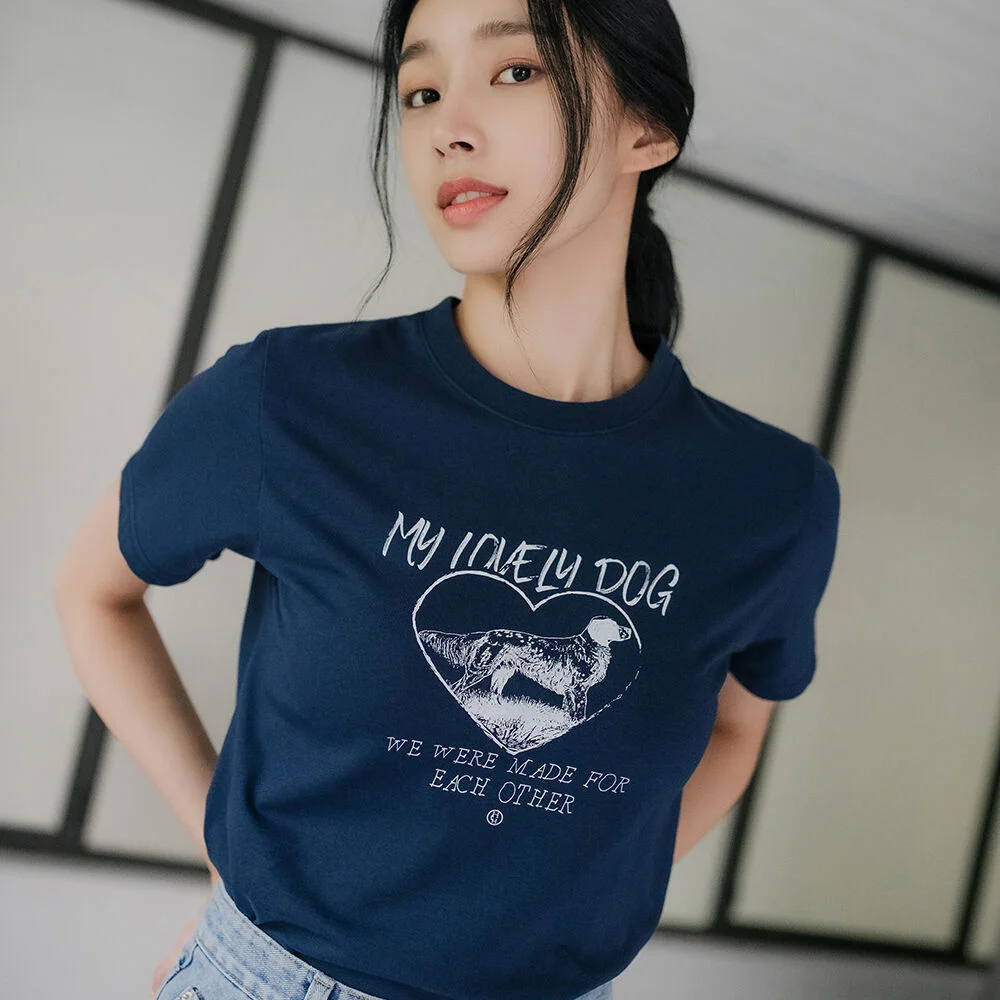 MY LOVELY DOG TEE_NAVY