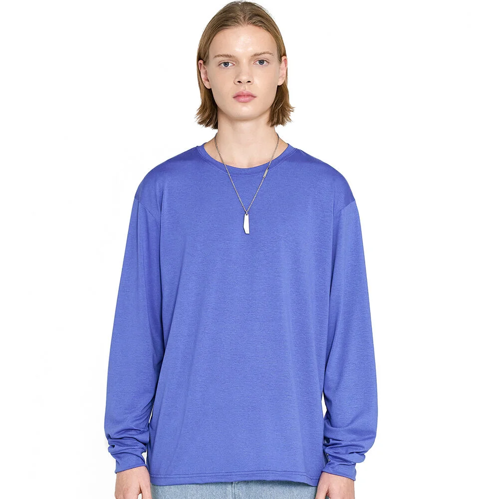 MODAL LIGHT WASHING LONG SLEEVE_PURPLE BLUE