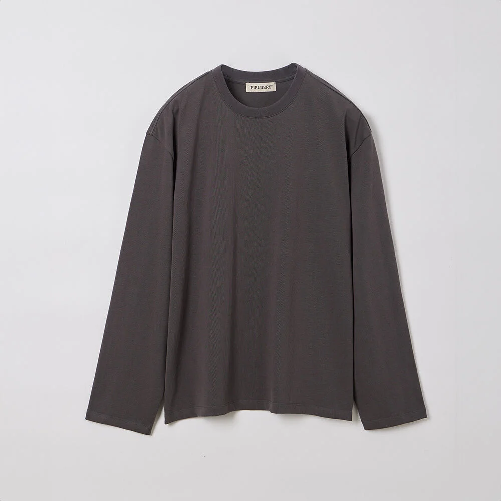 MAN ESSENTIAL LONG SLEEVE TEE CHARCOAL