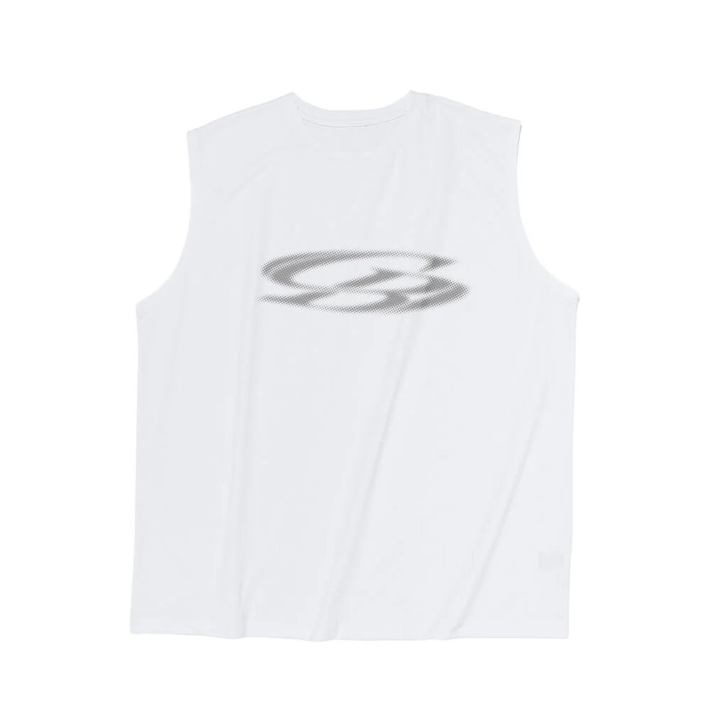 VINTAGE CIRCLE LOGO DRY-FIT SLEEVELESS (WHITE)