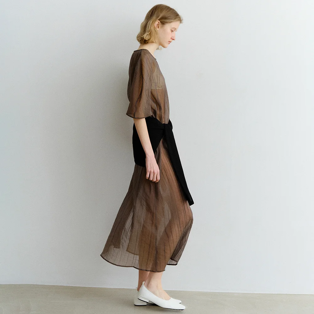 CREASE SHEER LAYERED OPS_ESPRESSO