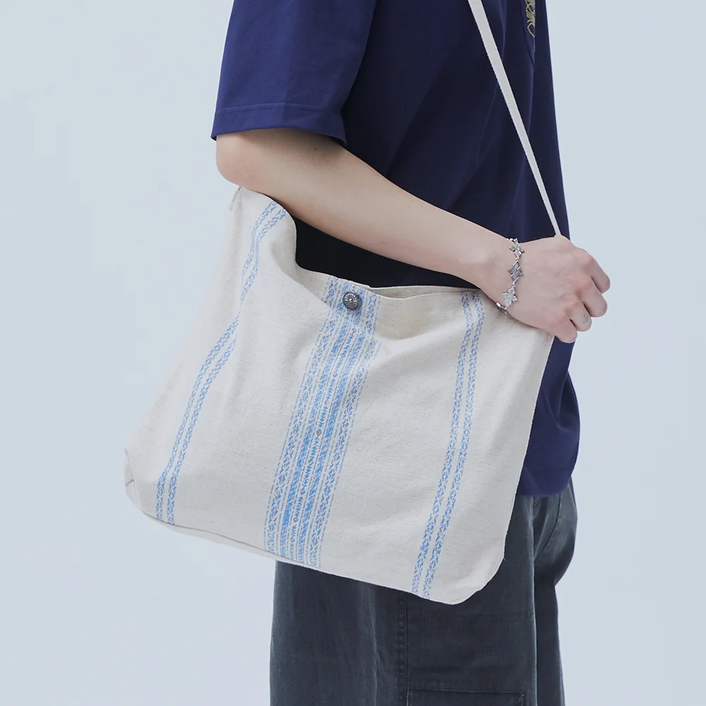 Grain Ethnic Shoulder Eco Bag Blue