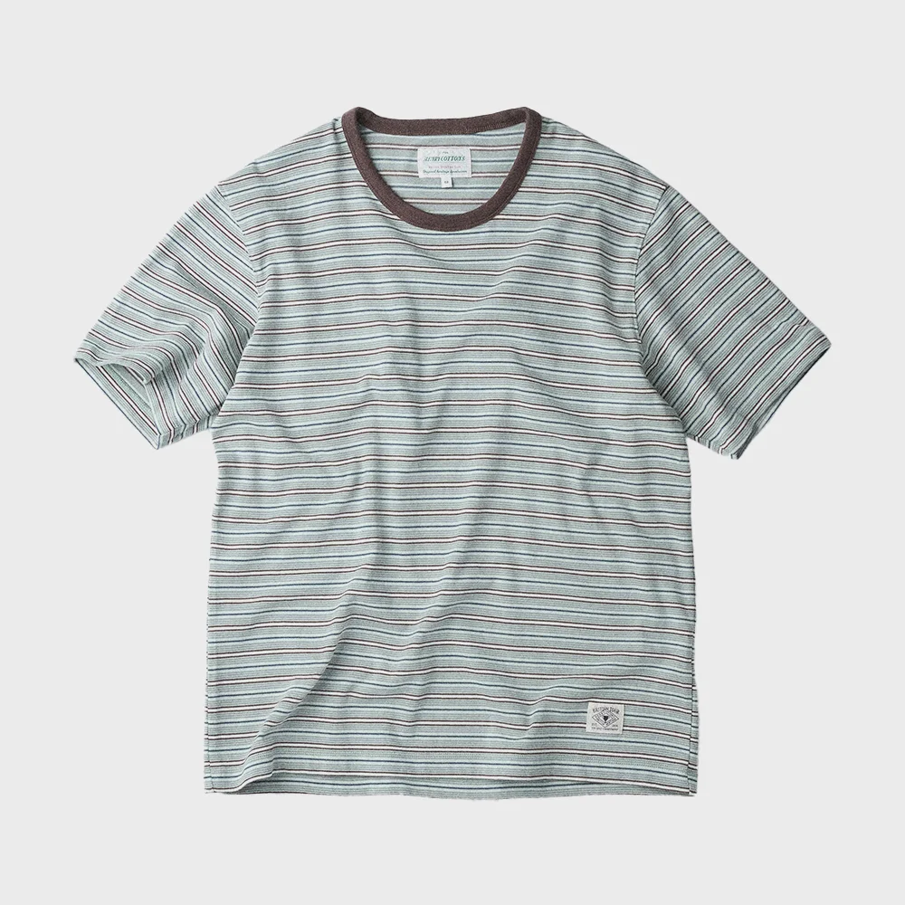 Multi Stripe Short-Sleeves T-Shirt ABTAM26791MIX