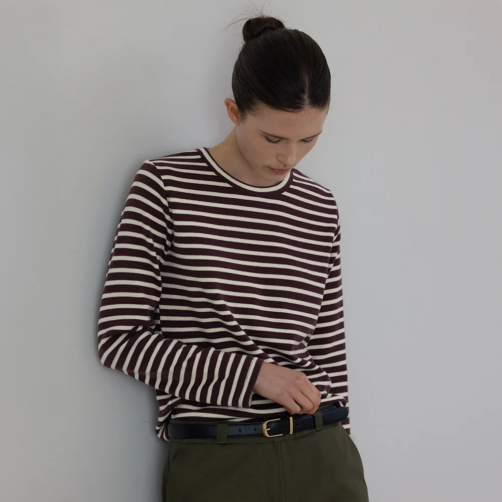 Relaxed Layered Striped Long Sleeve Top