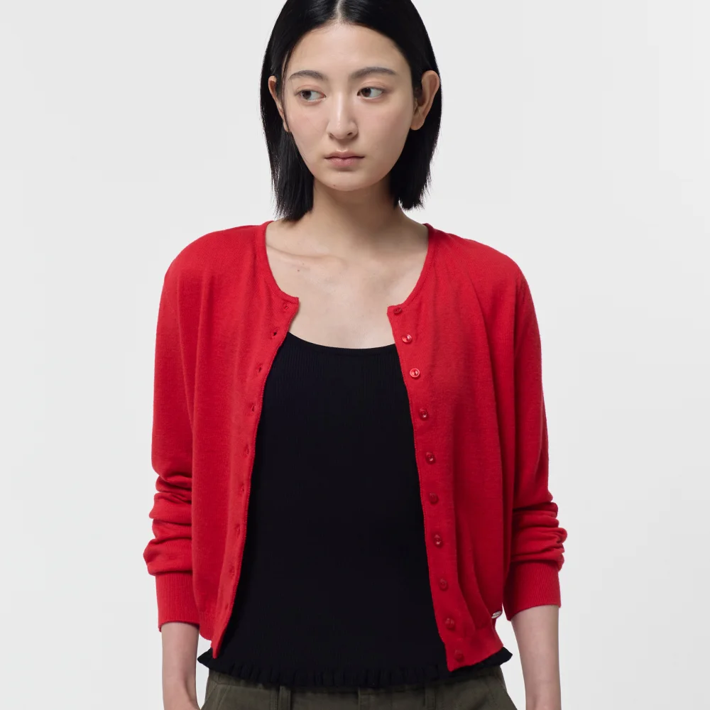 CASHMERE ANG CARDIGAN / RED