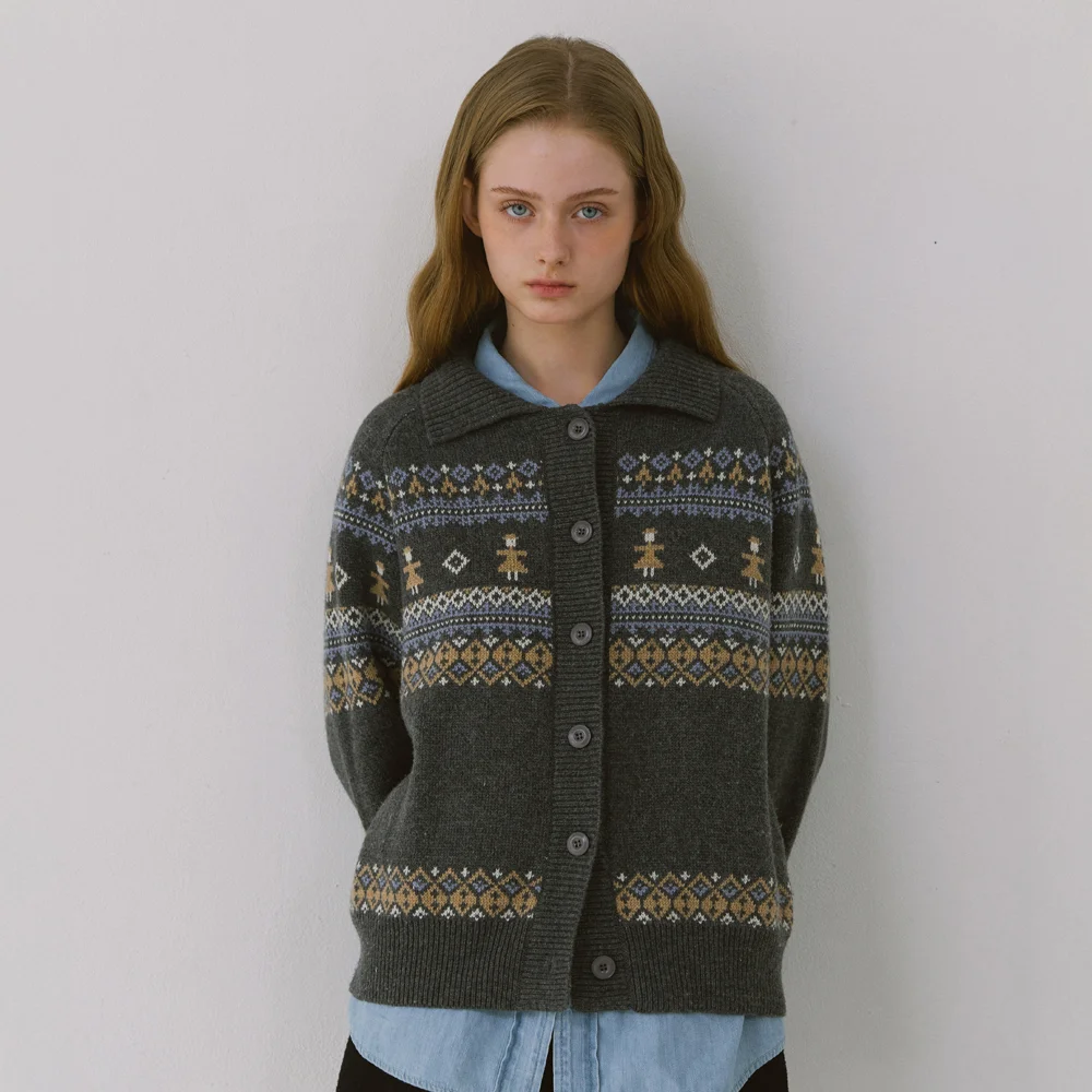 THING JACQUARD CARDIGAN_GRAY