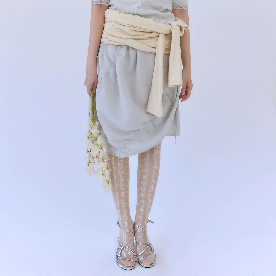 BANDING BALLOON MIDI SKIRT
