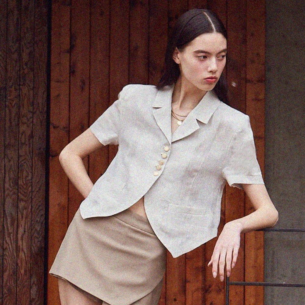 Linen Summer Jacket (Beige)