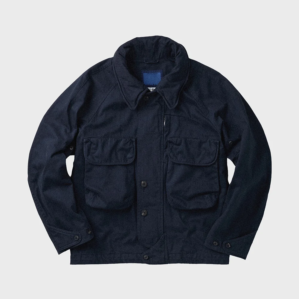 Heritage Herringbone Cotton Fishing Jacket AZUAM26320NYX
