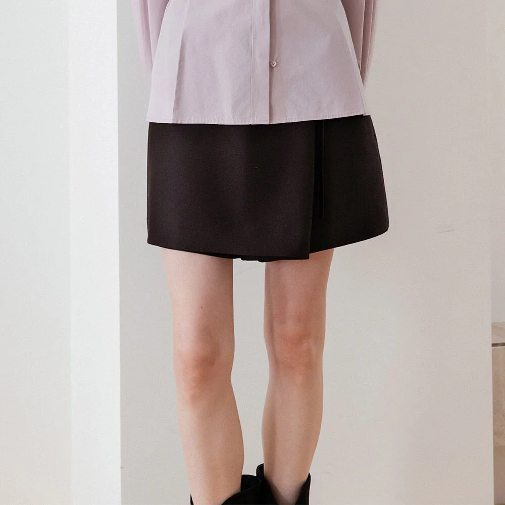 Belted Wool Silk Shorts SW5AL319_2color