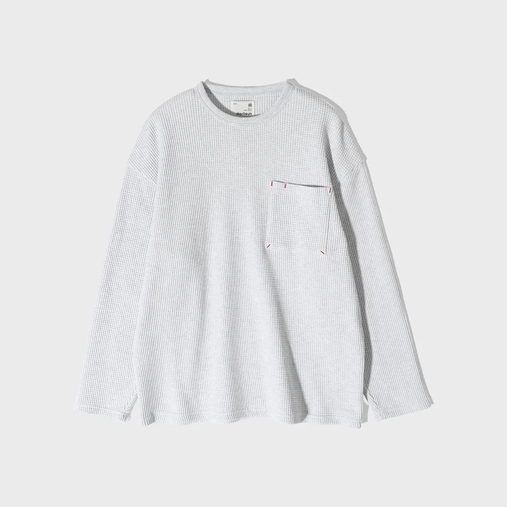 Lawrence Heavy Waffle T-shirt Melange Gray