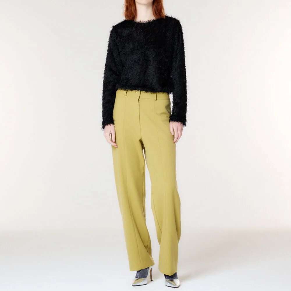 WOOL PIN TUCK PANTS(DEEP YELLOW)