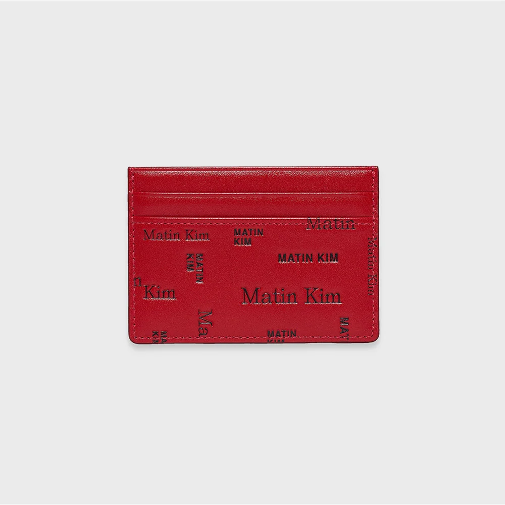 MATIN ALL-OVER LOGO CARD WALLET IN RED