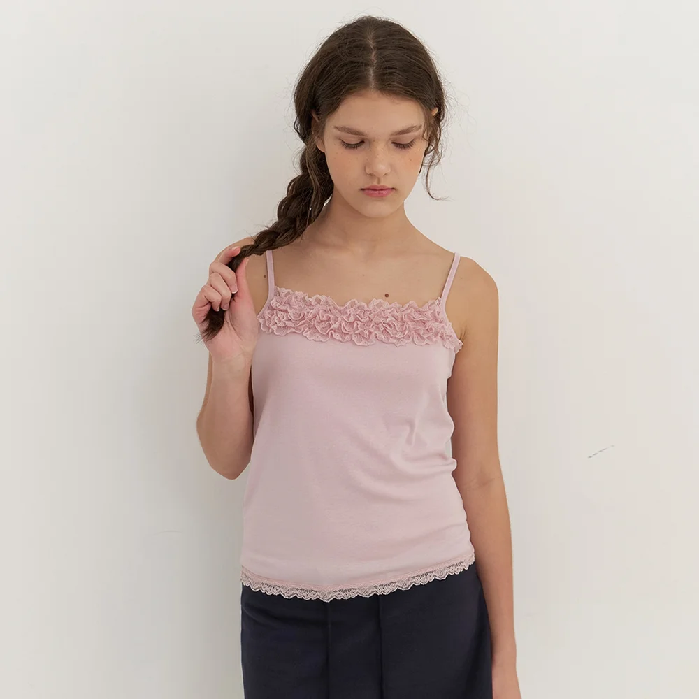 lace camisole top - muted rose