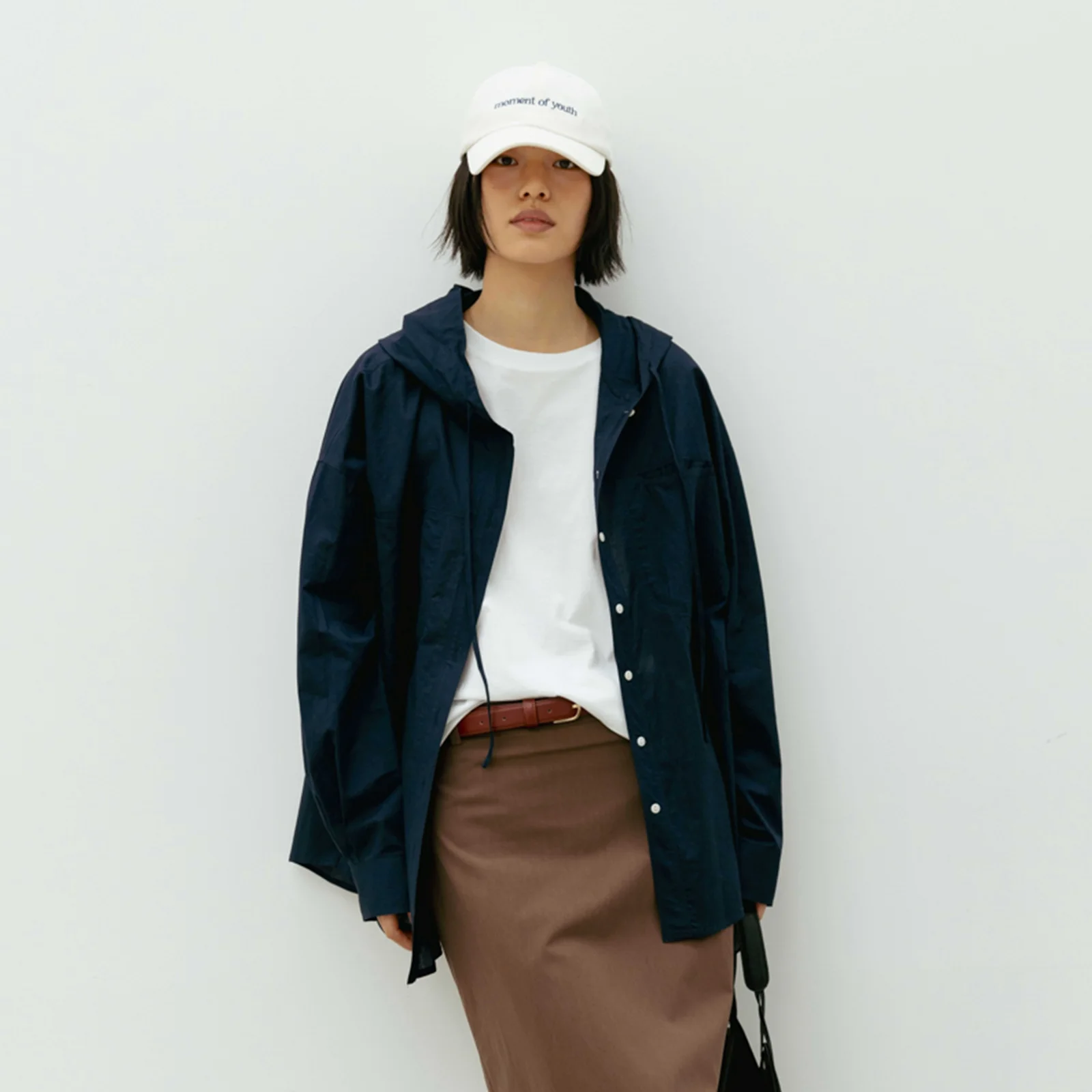 Pocket Hooded Shirt(Navy)