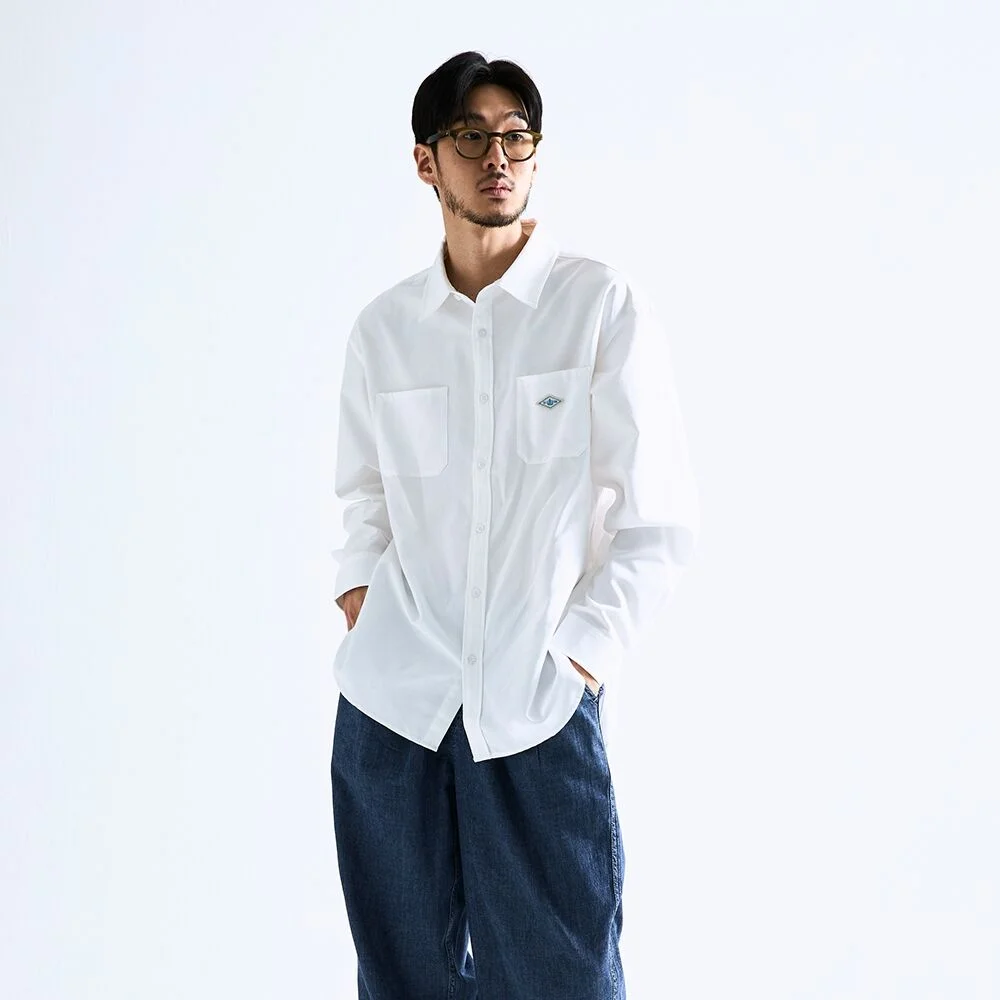 1754 CROWN OVERFIT OXFORD REGULAR COLLAR SHIRTS 白色