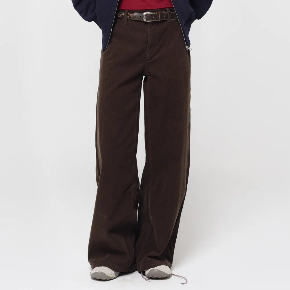 RELAXED FIT CORDUROY PANTS / BROWN