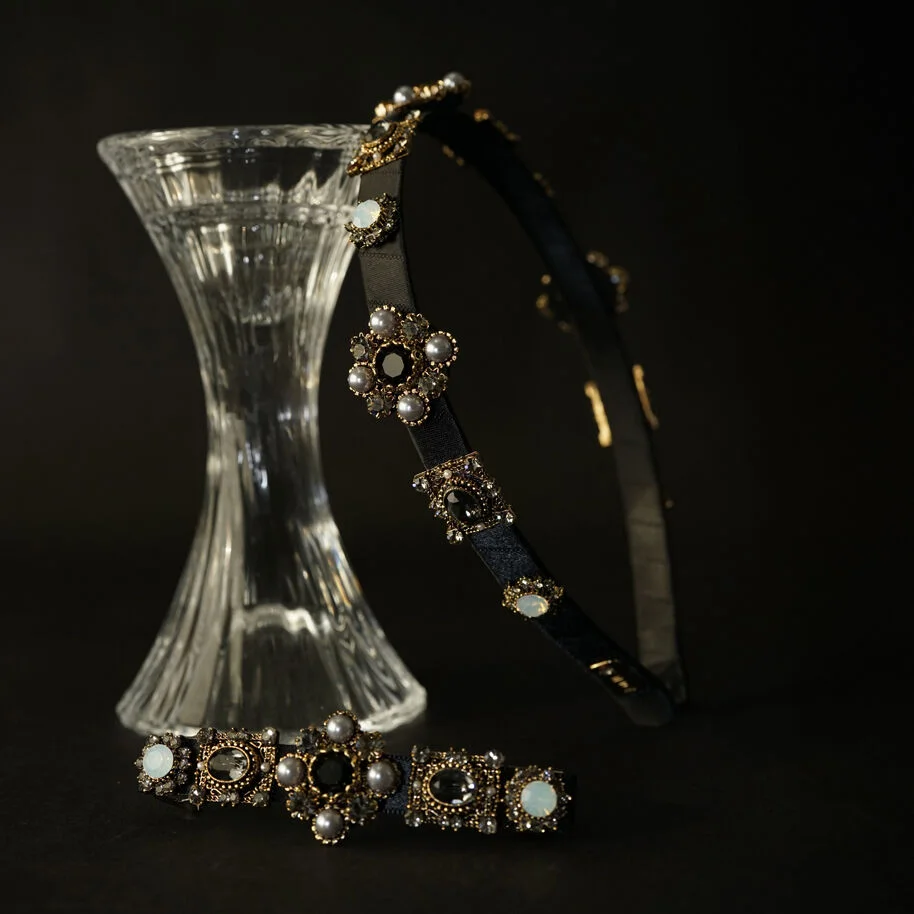 Blooming Black Pearl Hairband