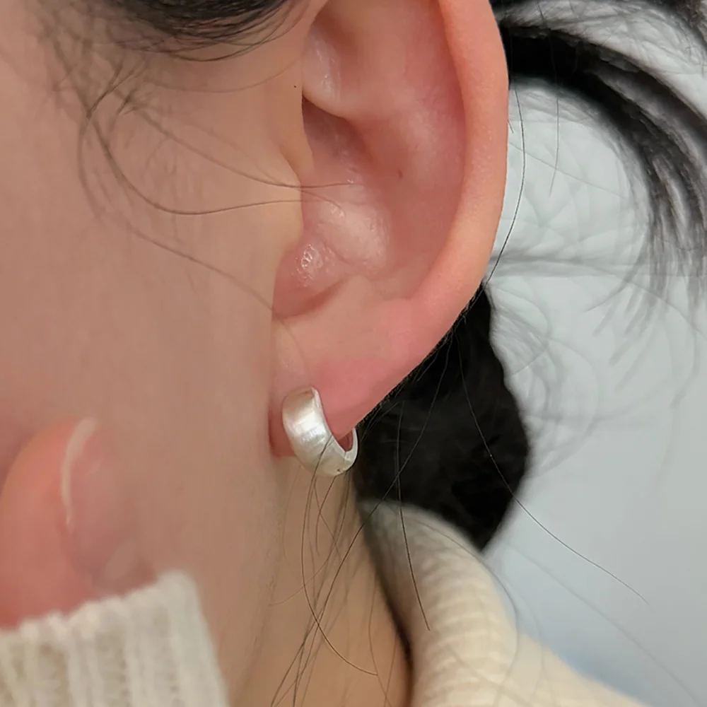 silver925 matt bold ring earrings_2 Type