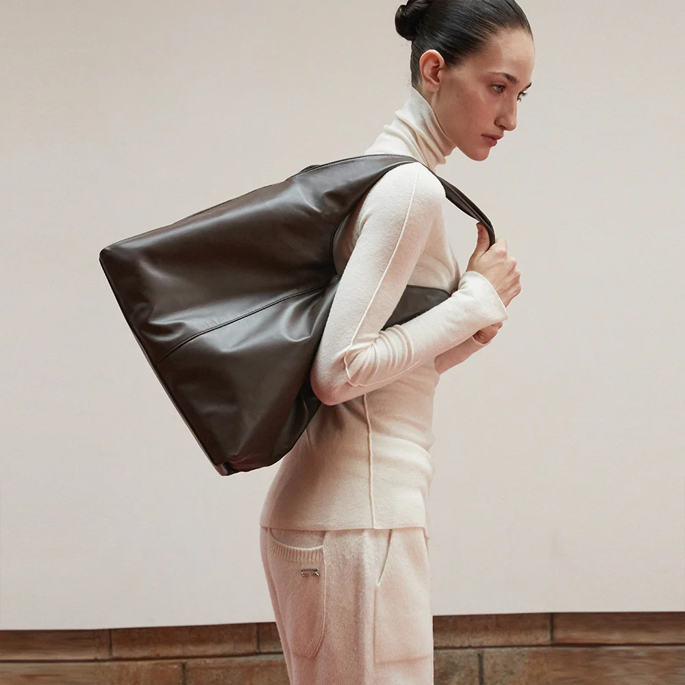 Nappa lambskin Hobo bag_Brown