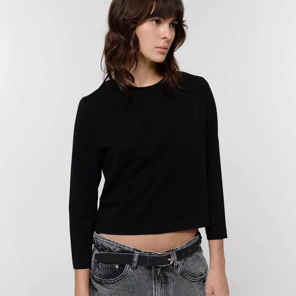 8 SINGLE STITCH TOP / BLACK