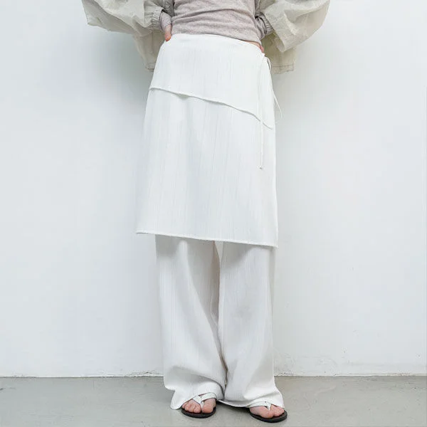 LAYERED SET WRAP SKIRT PANTS (PT-5751)