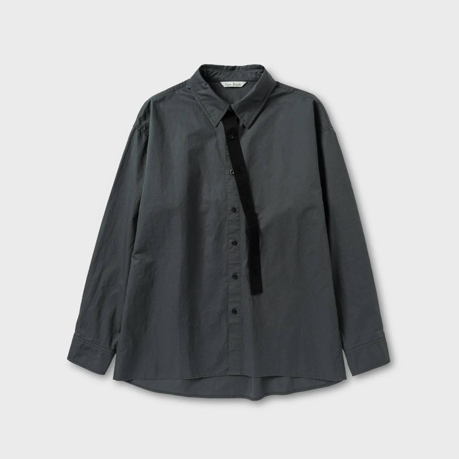 COTTON DRILL LS 襯衫_DARK GREY