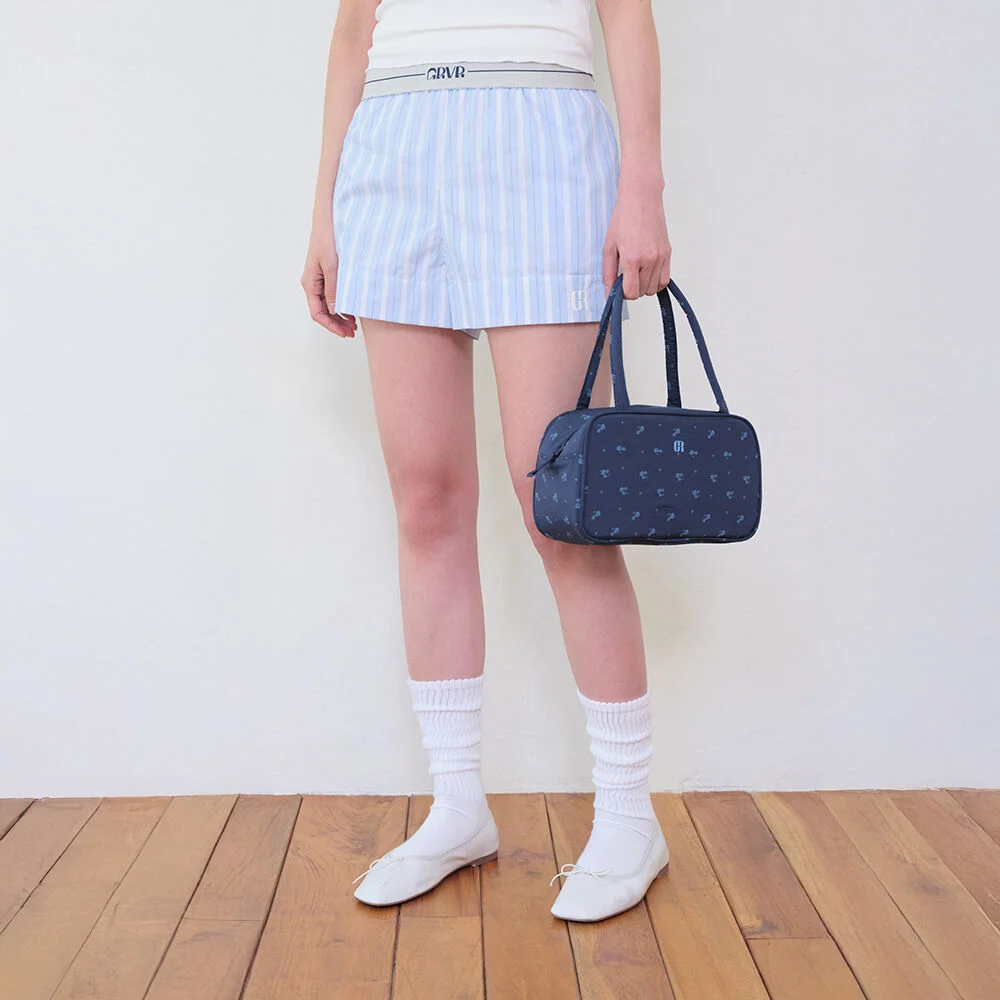 GRVB_FLOWER TOTE BAG (NAVY)