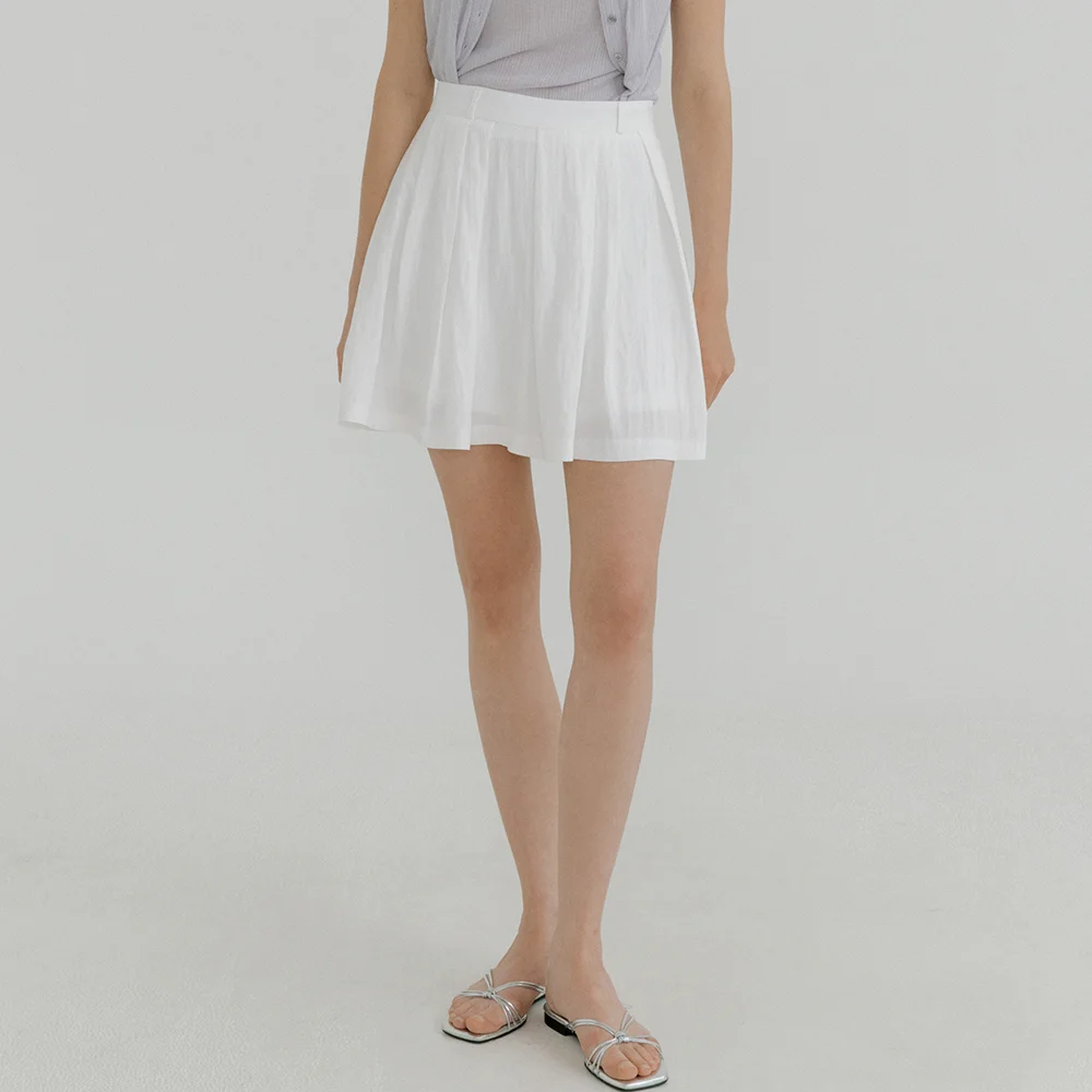 Irregular tuck skirt pants (ivory) orc 6061