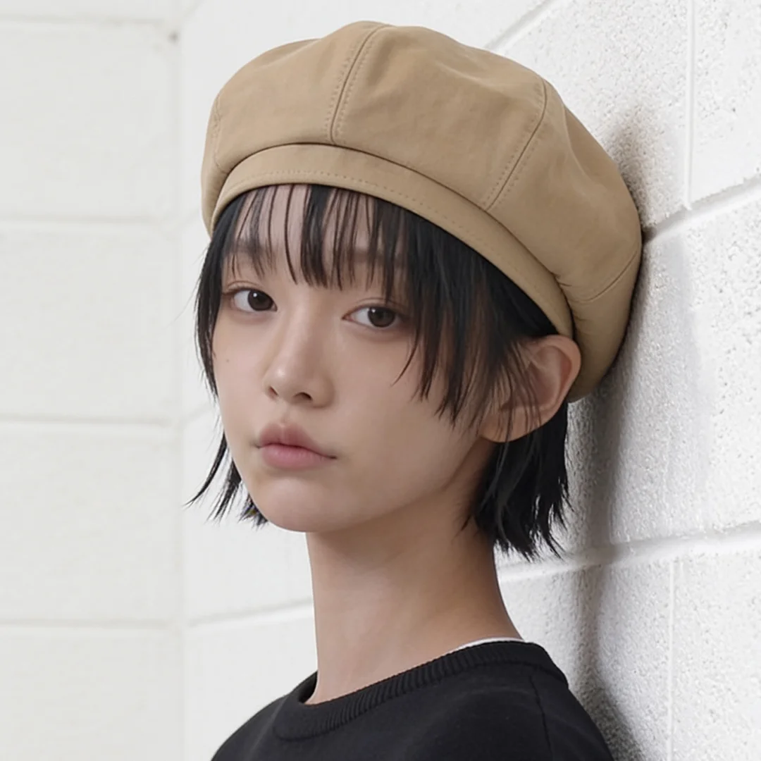 純棉 8拼接 四季 日常 女裝 貝雷帽 BREAD BERET / BIO / DESERT