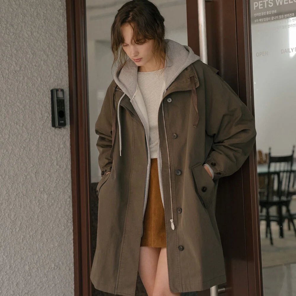 High Neck Utility Jacket _Brown