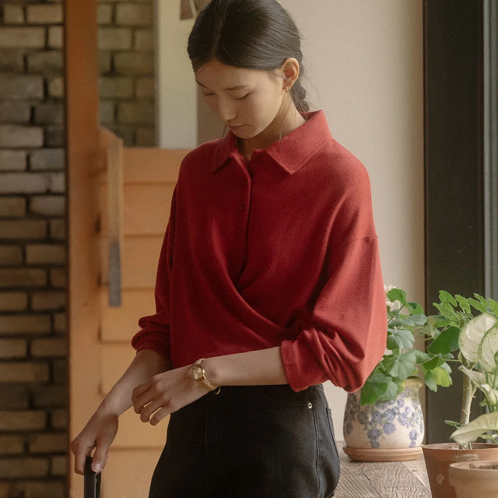 Back tie detail t-shirt TIFA03LT03_Brick