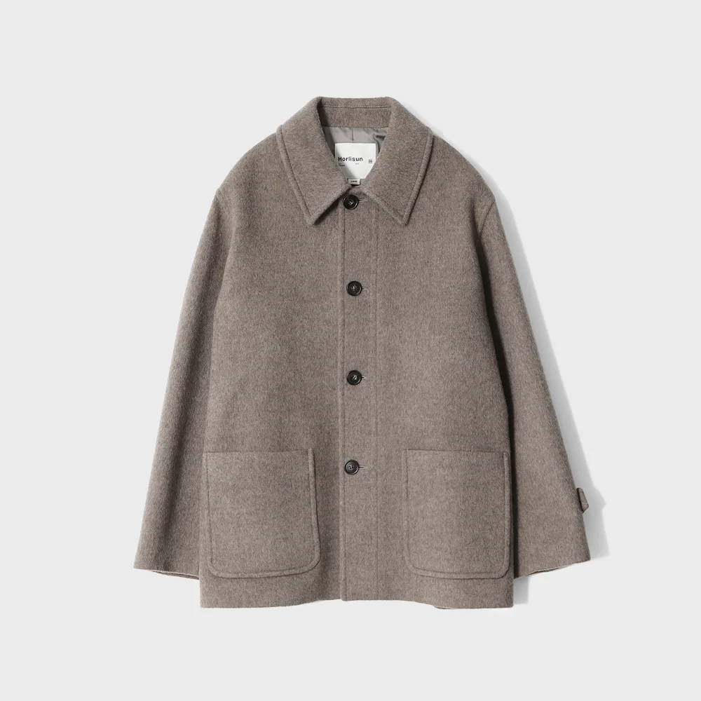 Newyear Wool Half Coat Melange Beige