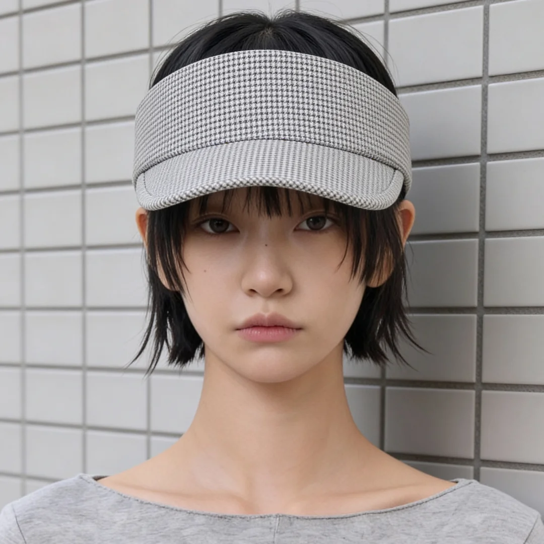 棉質 多色千鳥格紋 可調節尺寸 防曬 夏日 日常 遮陽帽 SUN VISOR / MULTI HOUND / D BEIGE