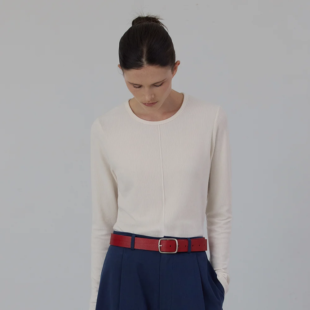 Silket Fine-Ribbed Center-Seam Top
