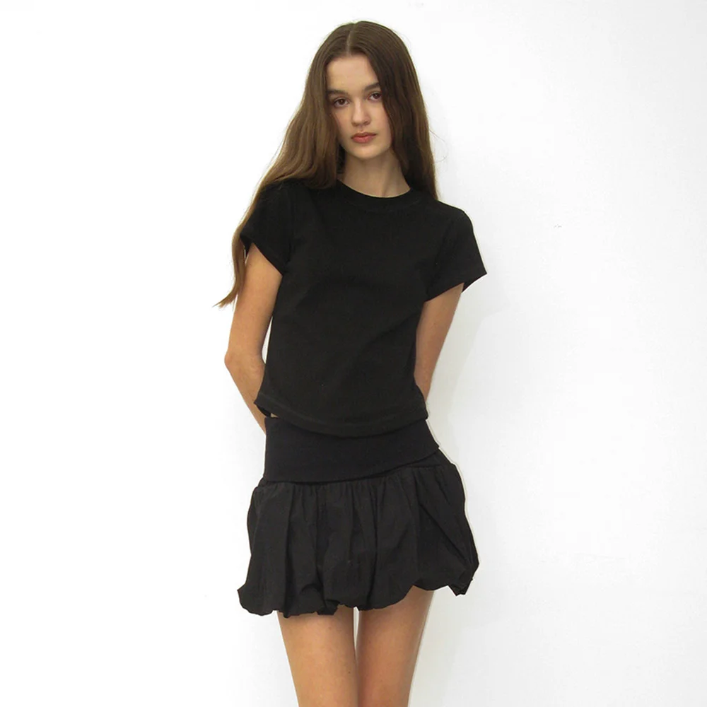 2WAY PUFF SKIRT_BLACK