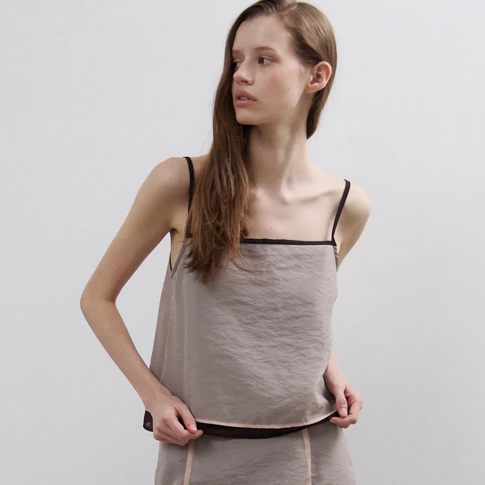 Sheer Layered Bustier(Pink)