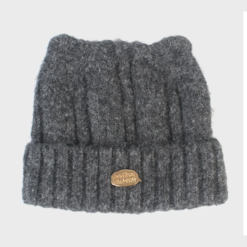 Wool Cat Gray Bubble Beanie 貓耳帽