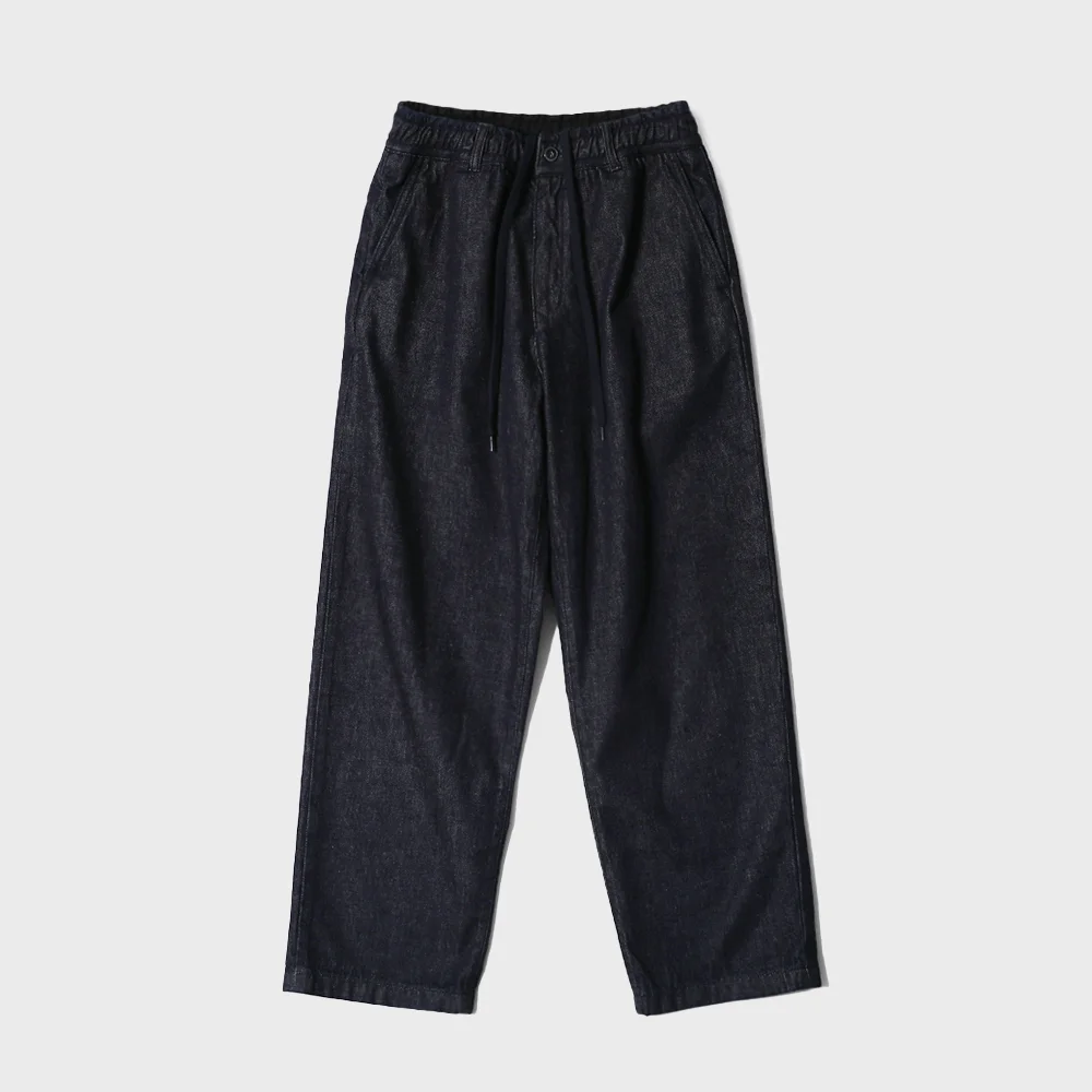 Cove Drape Loose Denim Pants Dark Navy